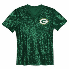 NFL Green Bay Packers Jordan Love Girls Youth Sequin V-Neck Fashion Jersey