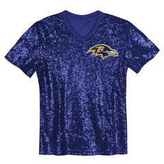 NFL Baltimore Ravens Lamar Jackson Girls Youth Sequin V-Neck Fashion Jersey