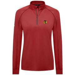 Chicago Blackhawks Levelwear Women's Kinetic Insignia Core Quarter-Zip Pullover Top