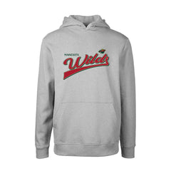 Minnesota Wild Levelwear Youth Podium Retro Script Fleece Pullover Hoodie
