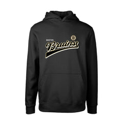 Boston Bruins Levelwear Youth Podium Retro Script Fleece Pullover Hoodie