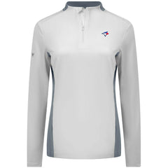 Toronto Blue Jays Levelwear Women's Moxie Insignia Quarter-Zip Pullover - White