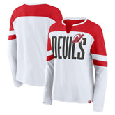 New Jersey Devils Fanatics Women's Frozen Long Sleeve Notch Neck T-Shirt