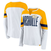 Nashville Predators Fanatics Women's Frozen Long Sleeve Notch Neck T-Shirt