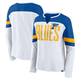 St. Louis Blues Fanatics Women's Frozen Long Sleeve Notch Neck T-Shirt