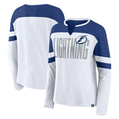 Tampa Bay Lightning Fanatics Women's Frozen Long Sleeve Notch Neck T-Shirt