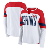 Washington Capitals Fanatics Women's Frozen Long Sleeve Notch Neck T-Shirt