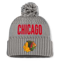 Chicago Blackhawks Fanatics Women's Heritage Tilly Cuffed Knit Hat with Pom