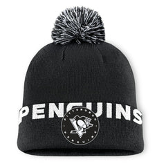 Pittsburgh Penguins Fanatics Fundamental High Stick Cuffed Knit Hat with Pom