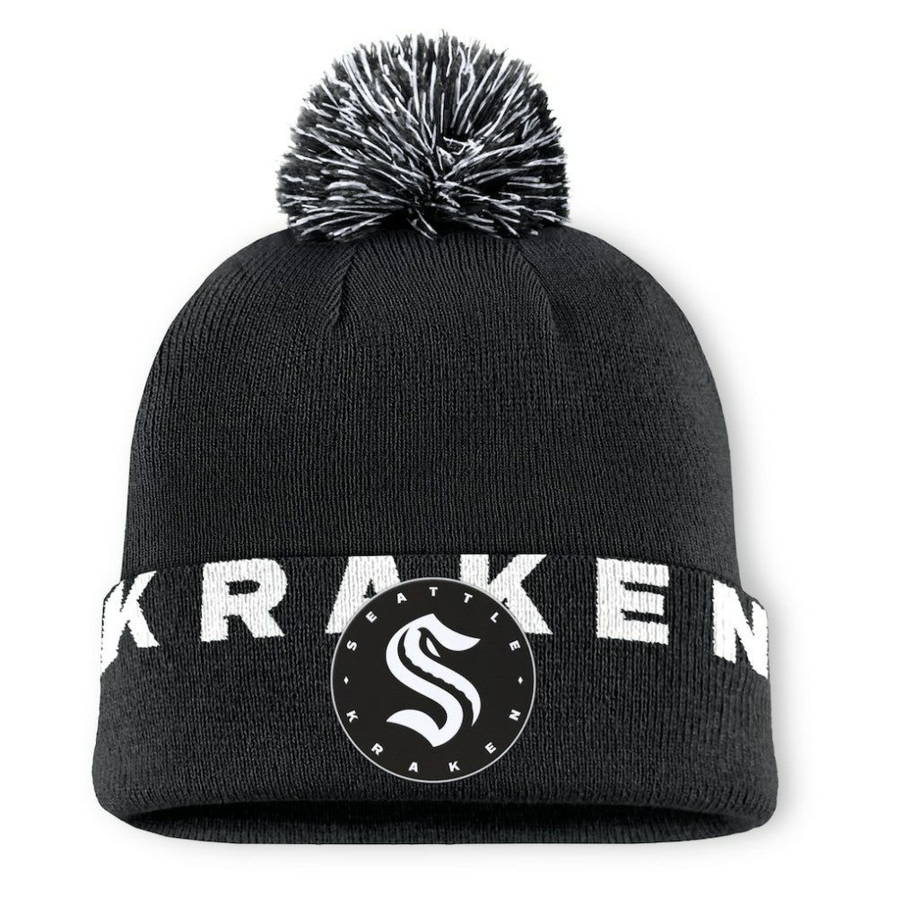 Seattle Kraken Fanatics Fundamental High Stick Cuffed Knit Hat with Pom