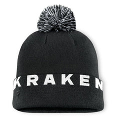 Seattle Kraken Fanatics Fundamental High Stick Cuffed Knit Hat with Pom