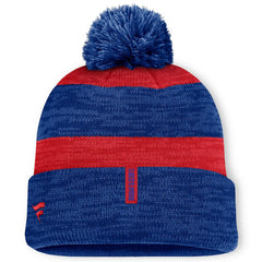 New York Rangers Fanatics Fundamental Red Line Cuffed Knit Hat with Pom