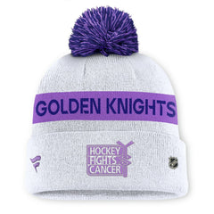 Vegas Golden Knights Fanatics Hockey Fights Cancer Cuffed Knit Hat with Pom