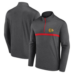 Chicago Blackhawks Logo Athletic Head-to-Head Raglan Quarter-Zip Top