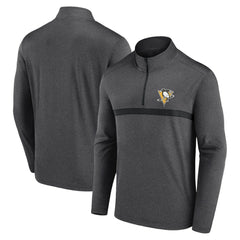 Pittsburgh Penguins Logo Athletic Head-to-Head Raglan Quarter-Zip Top