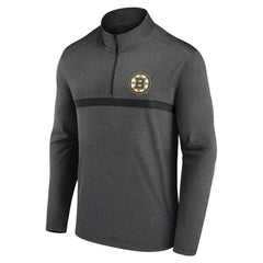 Boston Bruins Logo Athletic Head-to-Head Raglan Quarter-Zip Top