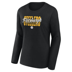 NFL Pittsburgh Steelers Logo Athletic Women's Grip Long Sleeve T-Shirt
