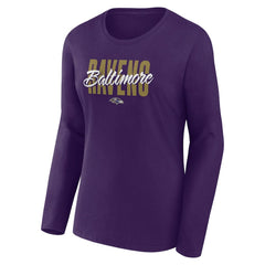 NFL Baltimore Ravens Logo Athletic Women's Grip Long Sleeve T-Shirt