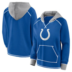 NFL Indianapolis Colts Logo Athletic Women's Boom Fleece Pullover V-Neck Hoodie