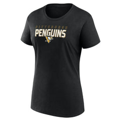 Pittsburgh Penguins Logo Athletic Women's Launch Scoop Neck T-Shirt