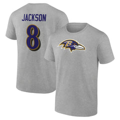 NFL Baltimore Ravens Lamar Jackson Icon Player Name & Number T-Shirt
