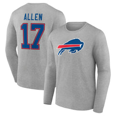 NFL Buffalo Bills Josh Allen Icon Player Name & Number Long Sleeve T-Shirt