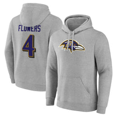 NFL Baltimore Ravens Zay Flowers Icon Player Name & Number Pullover Hoodie