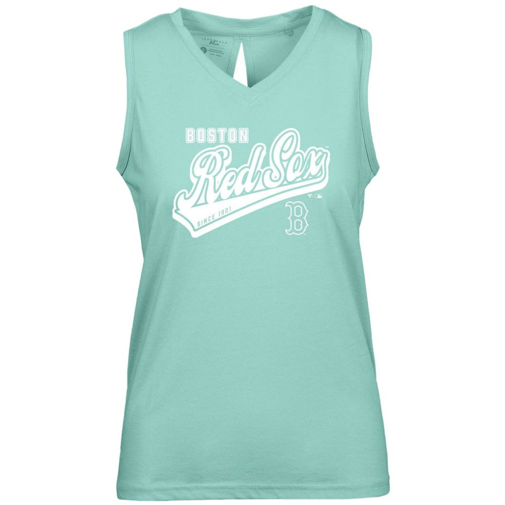 Boston Red Sox Levelwear Women's Paisley Sweep V-Neck Tank Top - Mint