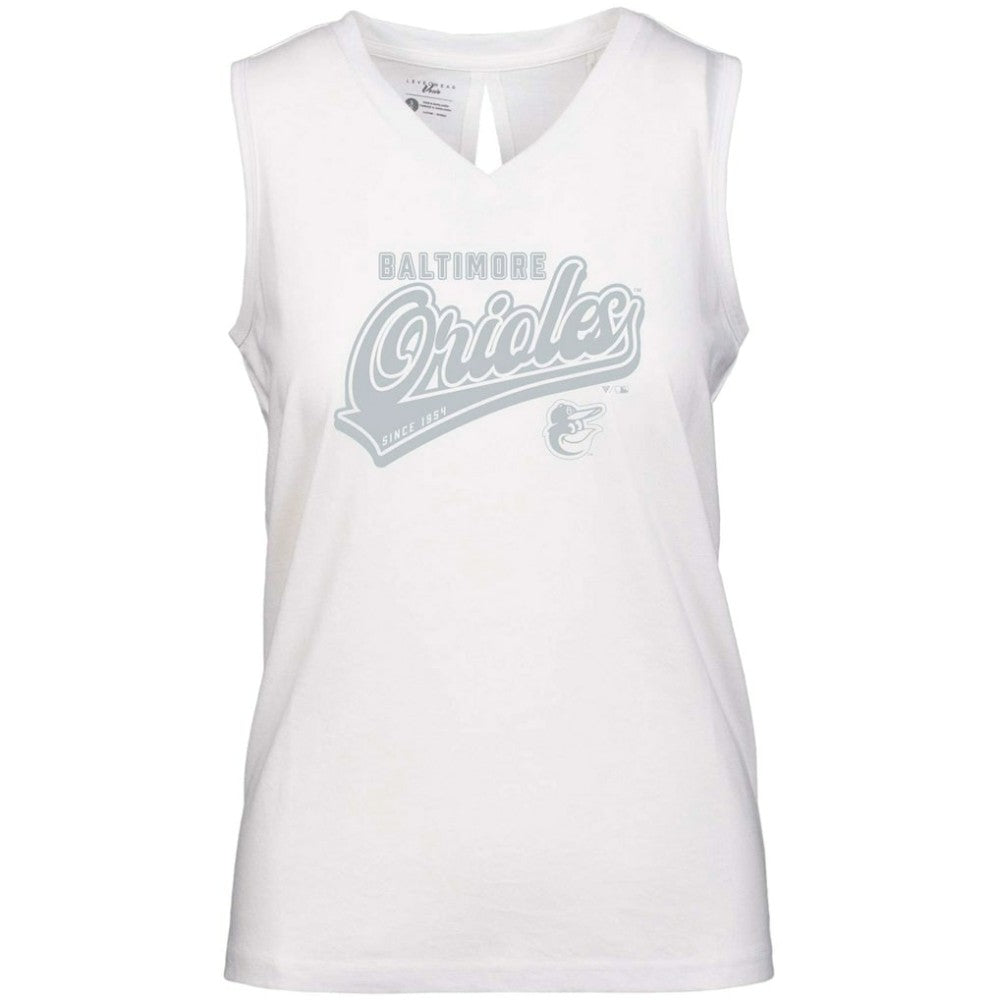 Baltimore Orioles Levelwear Women's Paisley Sweep V-Neck Tank Top - White