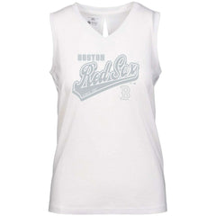 Boston Red Sox Levelwear Women's Paisley Sweep V-Neck Tank Top - White