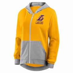 Los Angeles Lakers Logo Athletic Women's Hit It French Terry Full-Zip Hoodie - Gold sale