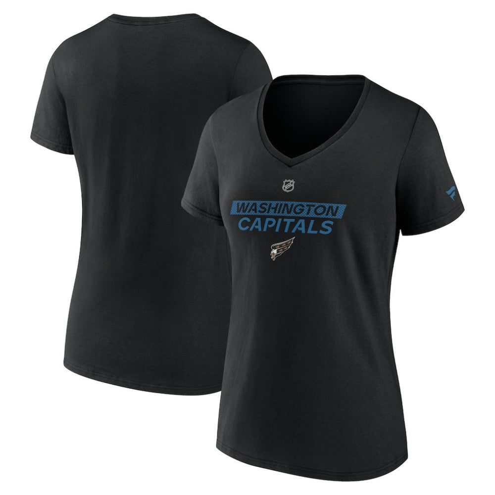 Washington Capitals Fanatics Women's Authentic Pro Alt Logo V-Neck T-Shirt