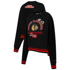 Chicago Blackhawks Pro Standard Women's Area Code Cropped Pullover Sweatshirt