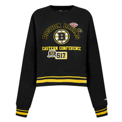 Boston Bruins Pro Standard Women's Area Code Cropped Pullover Sweatshirt