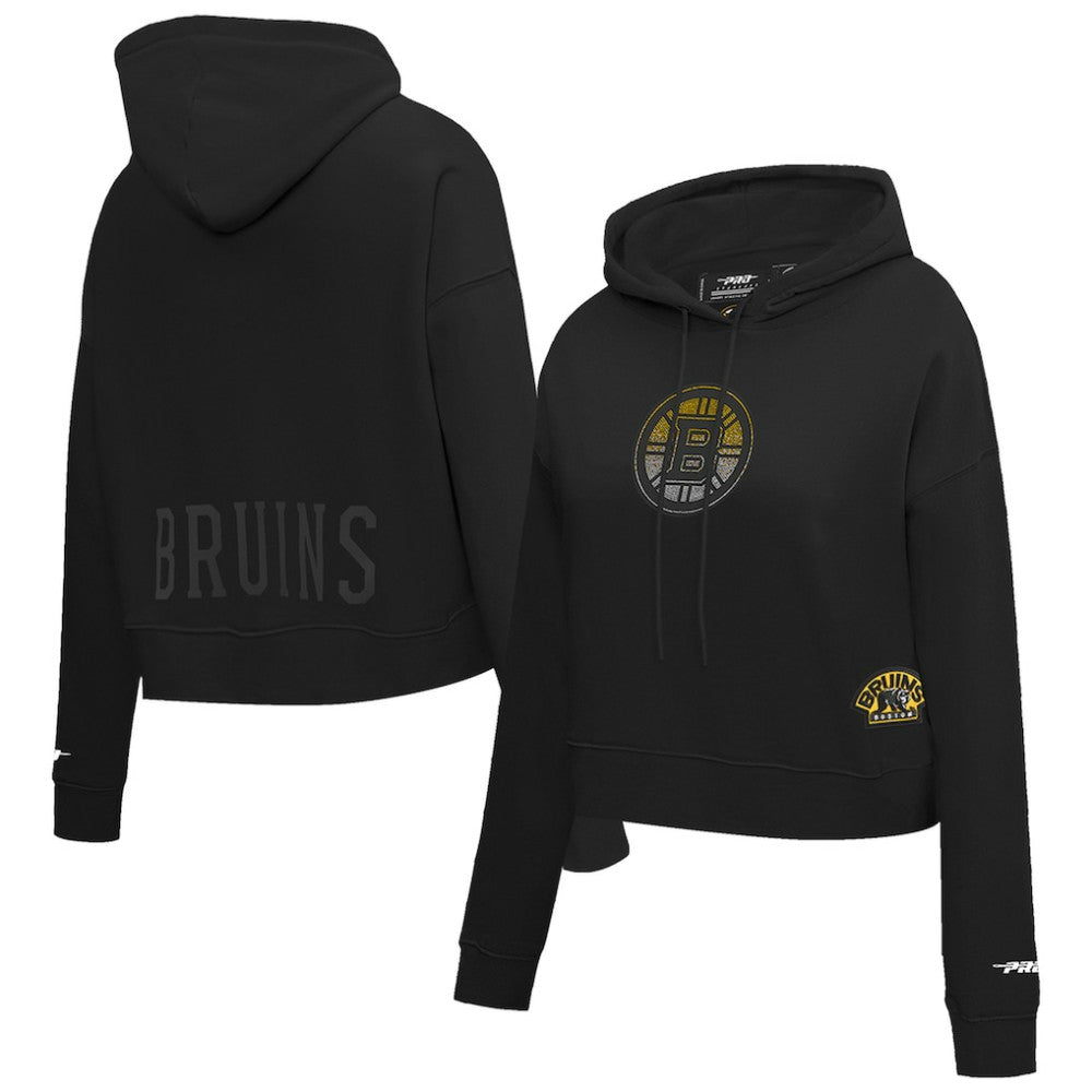 Boston Bruins Pro Standard Women's Jewels Cropped Pullover Hoodie