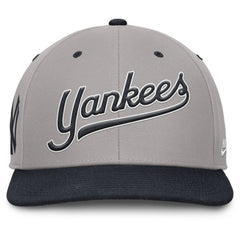 New York Yankees Cooperstown Collection Pro Performance Snapback Hat - Gray/Navy | Nike