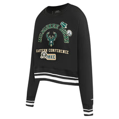 Milwaukee Bucks Pro Standard Women's Area Code Cropped Pullover Sweatshirt - Black online
