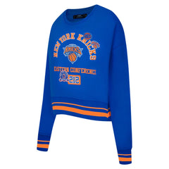 New York Knicks Pro Standard Women's Area Code Cropped Pullover Sweatshirt - Blue shop
