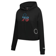 Philadelphia 76ers Pro Standard Women's Jewels Cropped Pullover Hoodie - Black online