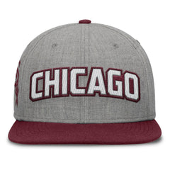 Chicago White Sox Elements Felt Chainstitch Snapback Hat - Gray/Maroon