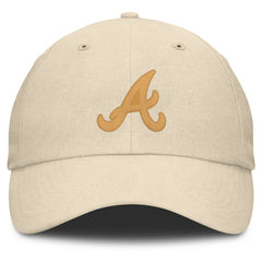 Atlanta Braves Front Office Leather Patch Adjustable Hat - Cream