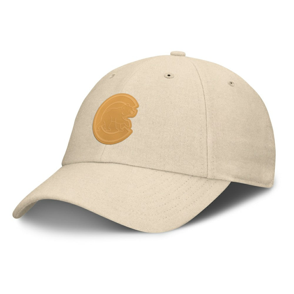 Chicago Cubs Front Office Leather Patch Adjustable Hat - Cream