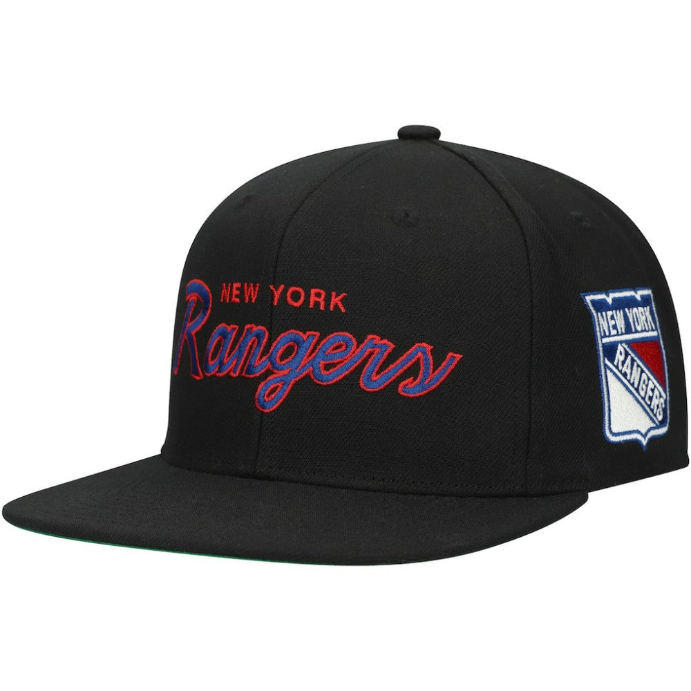 New York Rangers Mitchell & Ness Core Team Script 2.0 Snapback Hat