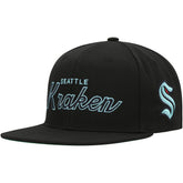 Seattle Kraken Mitchell & Ness Core Team Script 2.0 Snapback Hat