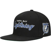 Tampa Bay Lightning Mitchell & Ness Core Team Script 2.0 Snapback Hat