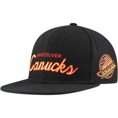 Vancouver Canucks Mitchell & Ness Core Team Script 2.0 Snapback Hat