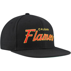 Calgary Flames Mitchell & Ness Core Team Script 2.0 Snapback Hat
