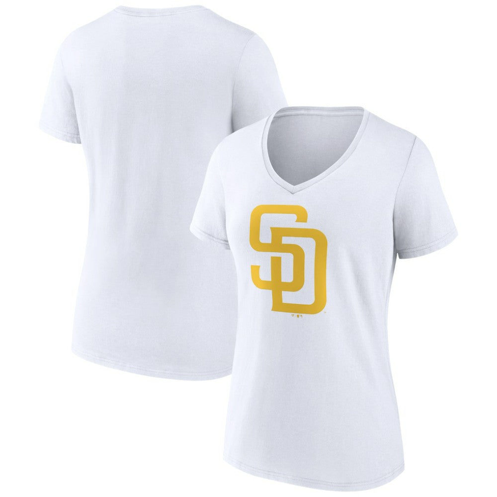 San Diego Padres Women's Official Logo V-Neck T-Shirt - White