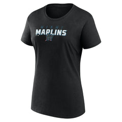 Miami Marlins Women's Lean T-Shirt - Black