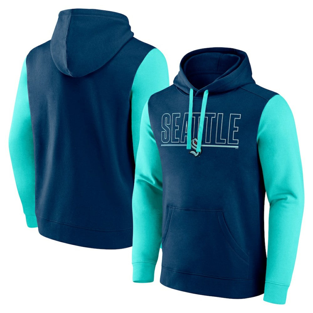 Seattle Kraken Logo Athletic Deliver Fleece Pullover Hoodie